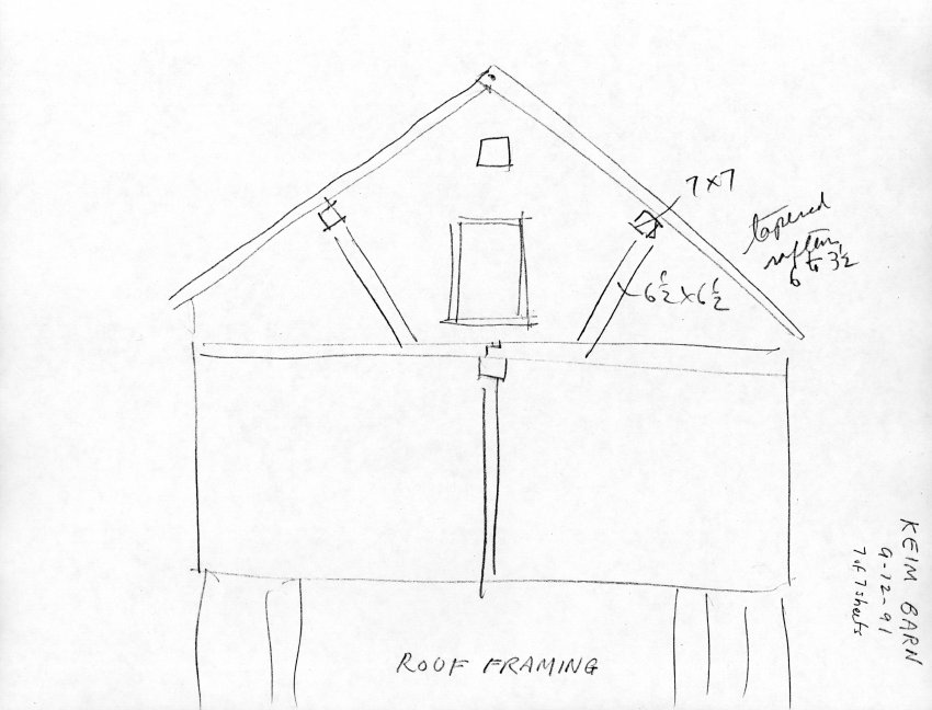 Keim Barn, unfiled HABS field notes drawings, page #7 (1991)