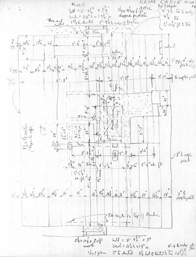 #3: Keim Cabin, unfiled HABS field notes drawings, page #3