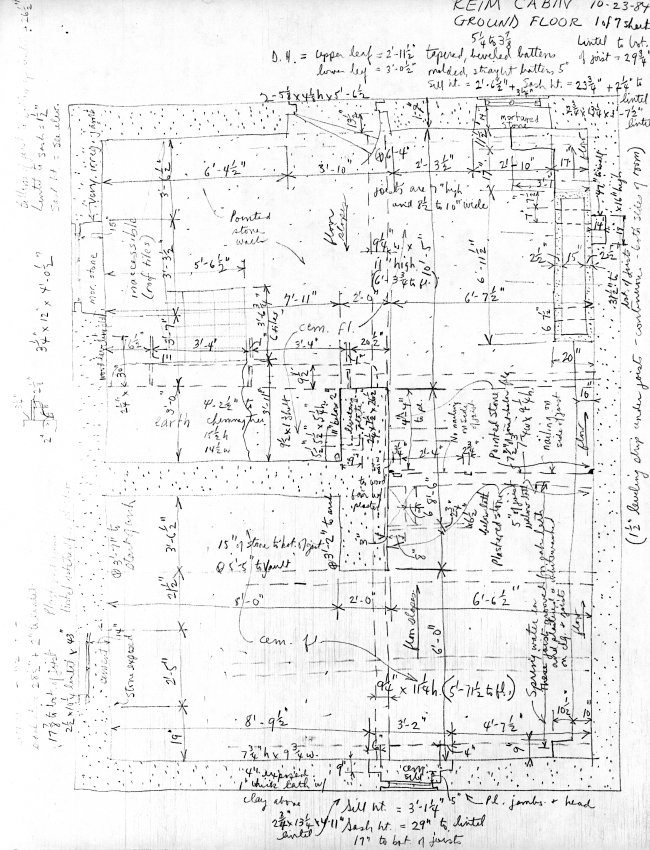 #1: Keim Cabin, unfiled HABS field notes drawings, page #1