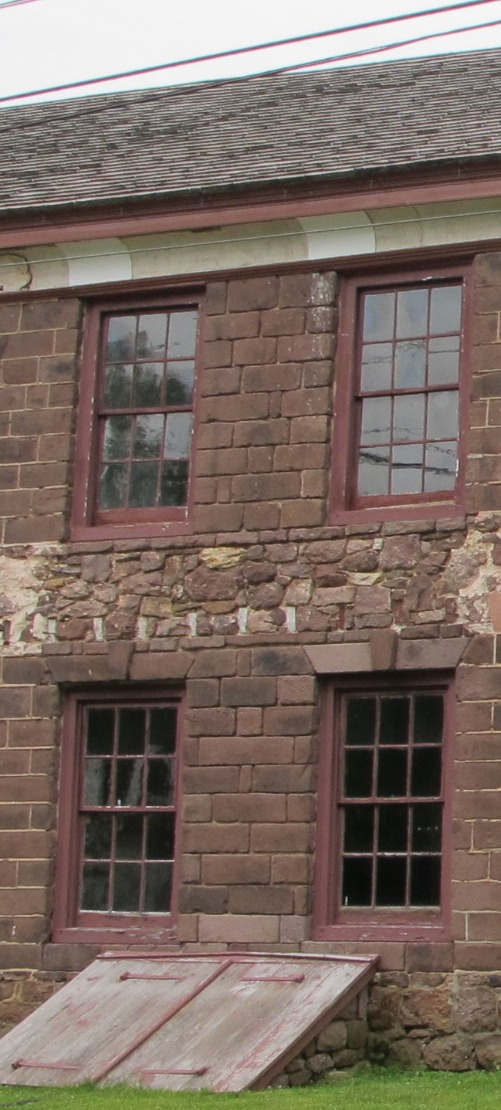 #2, 3842: G. Douglass house, rubble masonry in pent roof alignment