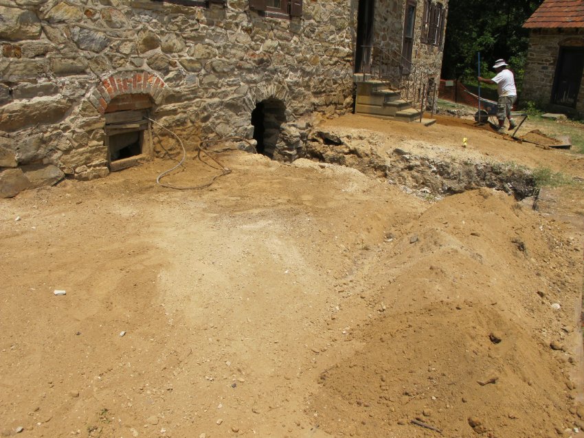 #44, 4733: restored cellarway steps, curtilage rough-graded