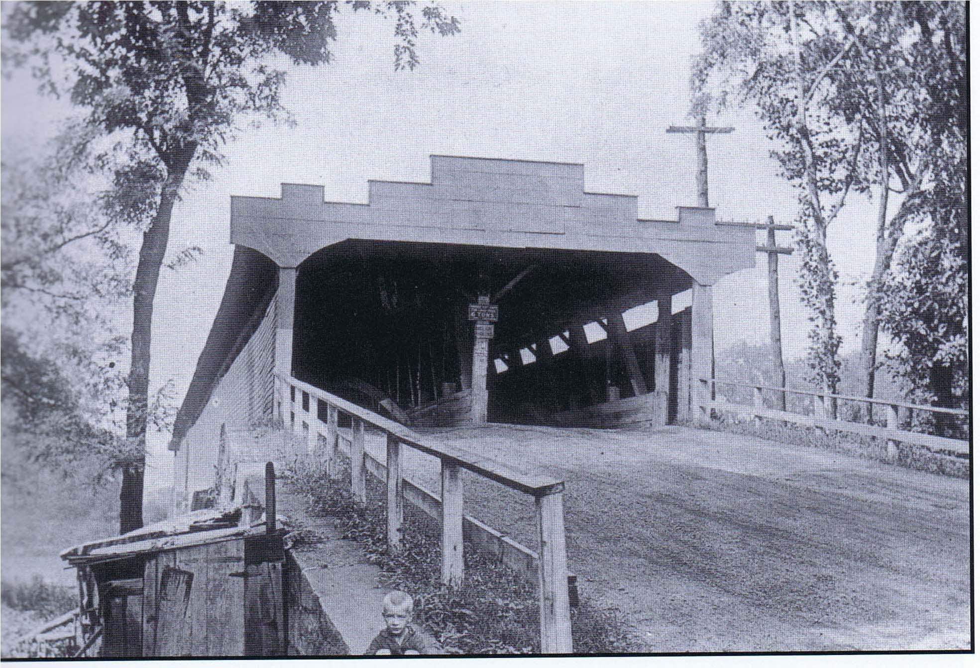 Moraltton Village, covered bridge entrance exterior, image #2 (c.1926)