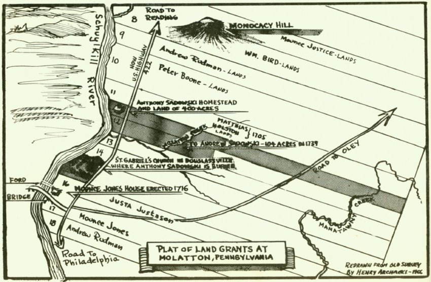 Mouns Jones land grant map reproduction (1966)