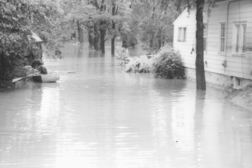 Morlatton Village, aftermath of a 1972 flood