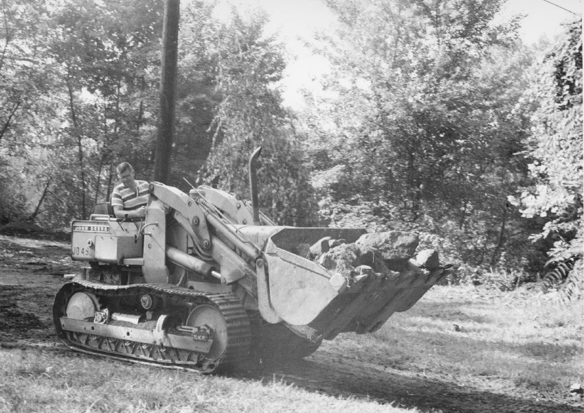 Morlatton village, removing access ramp to bridge (1970)