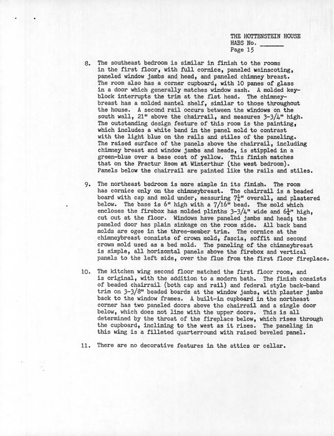 Hottenstein House, unfiled HABS documents, page #15 (1985)