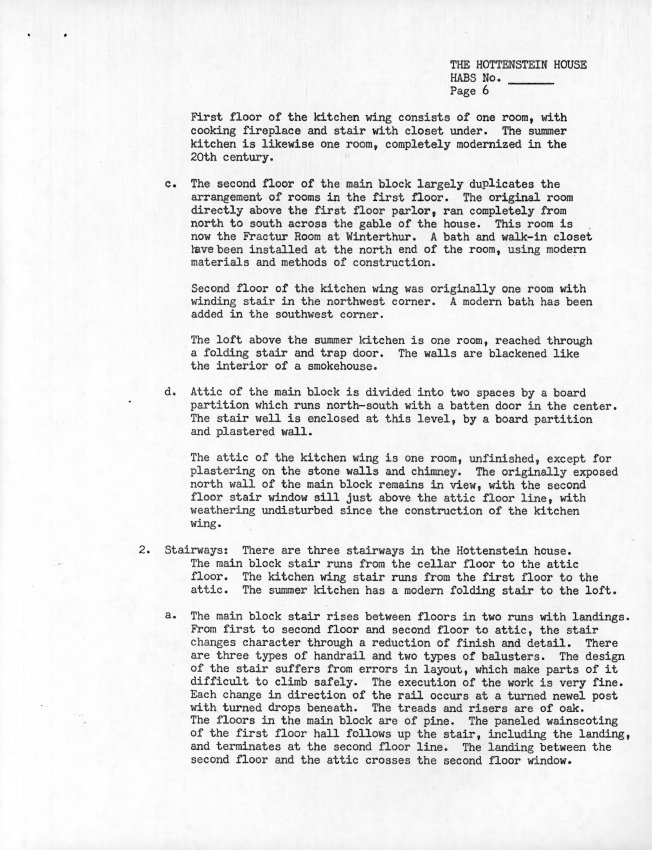 Hottenstein House, unfiled HABS documents, page #6 (1985)