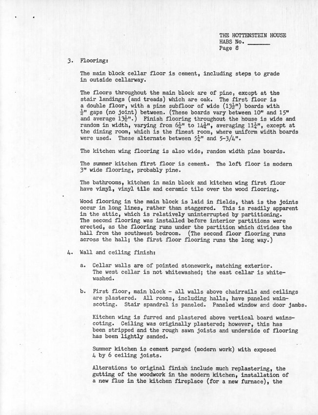Hottenstein House, unfiled HABS documents, page #8 (1985)
