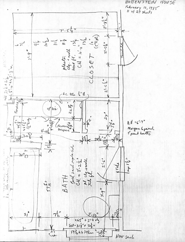 Hottenstein House, unfiled HABS field notes, page #11 (1985)