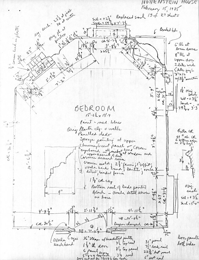 Hottenstein House, unfiled HABS field notes, page #13 (1985)