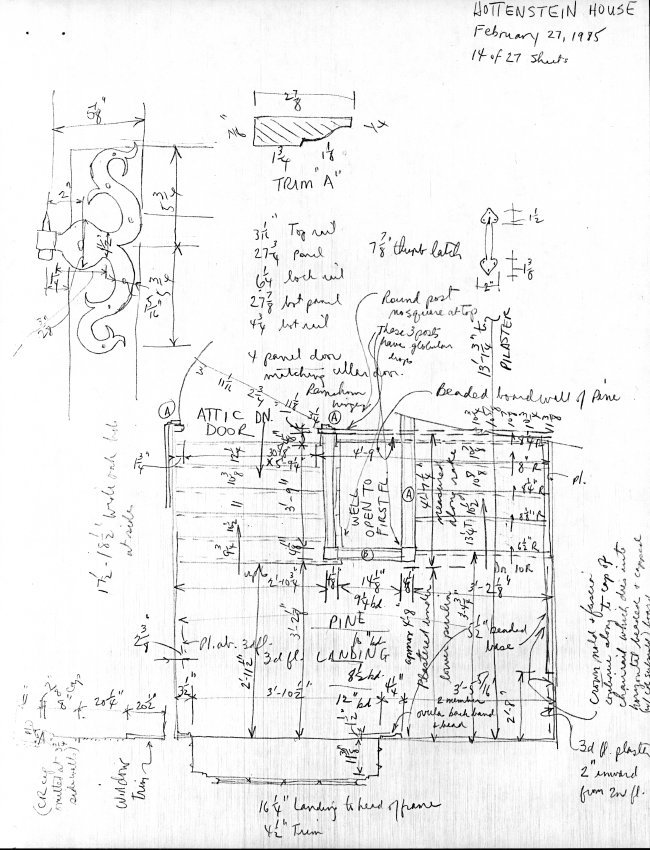 Hottenstein House, unfiled HABS field notes, page #14 (1985)