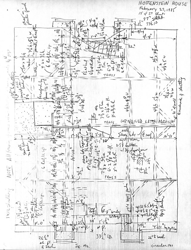 Hottenstein House, unfiled HABS field notes, page #15 (1985)