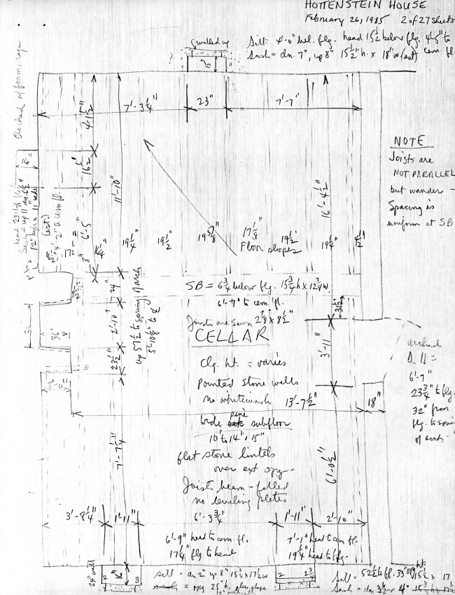 Hottenstein House, unfiled HABS field notes, page #2 (1985)
