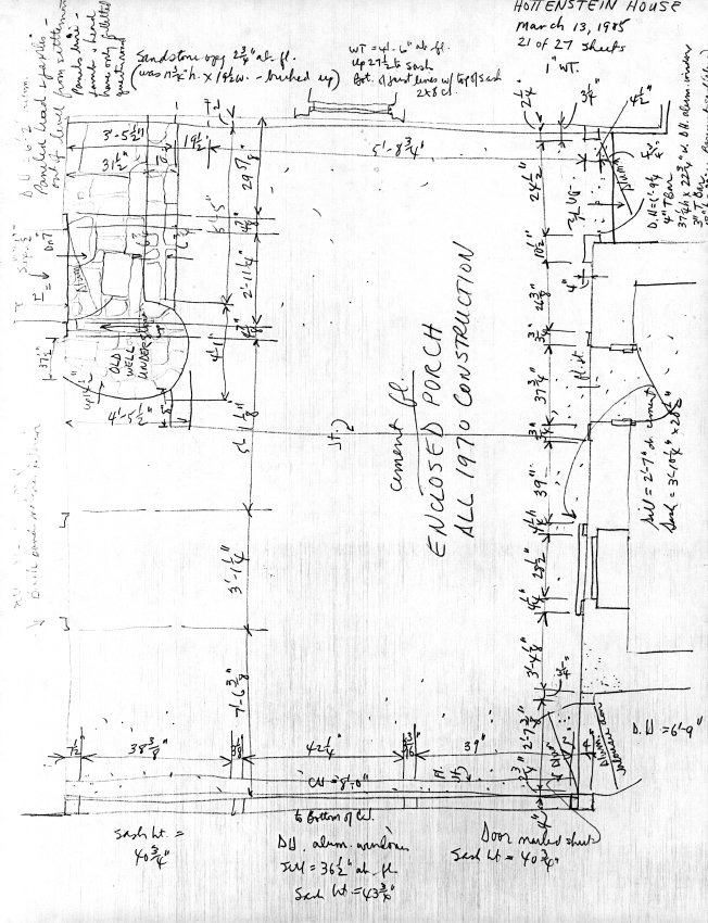 Hottenstein House, unfiled HABS field notes, page #21 (1985)