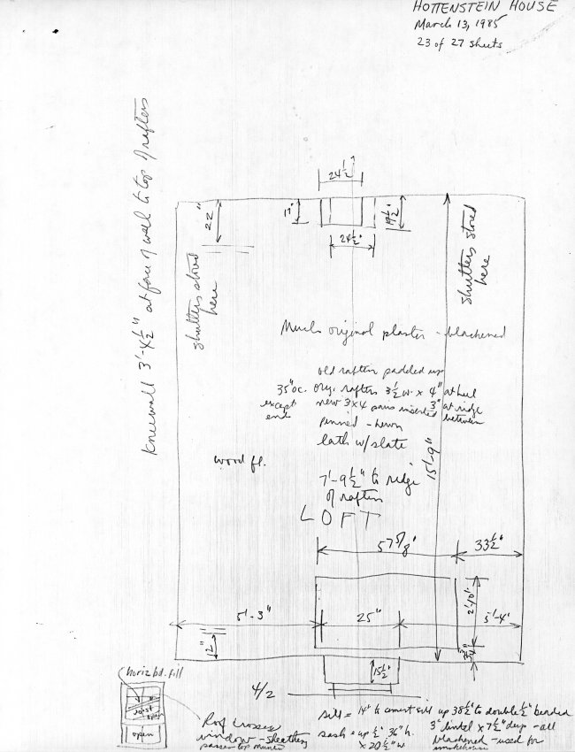 Hottenstein House, unfiled HABS field notes, page #23 (1985)