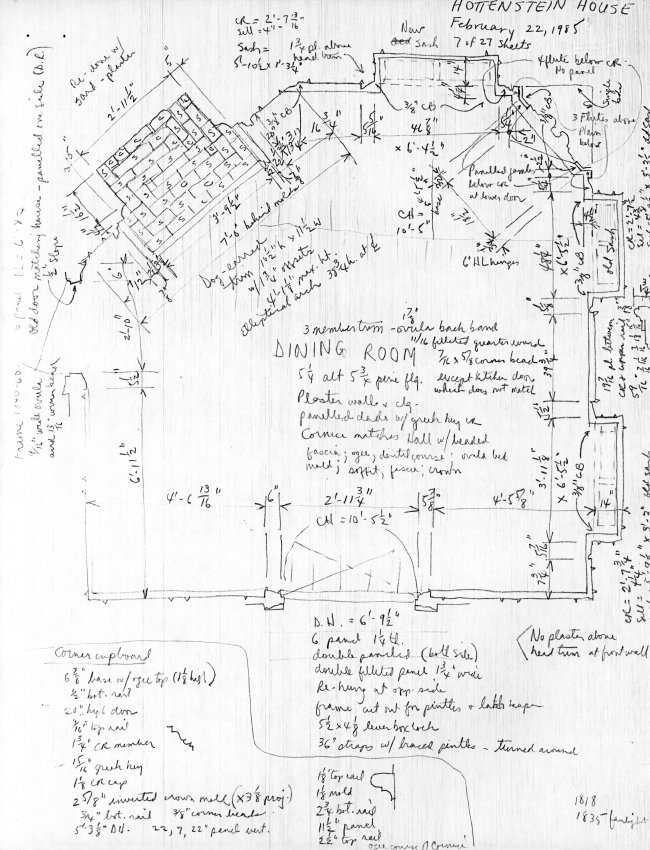 Hottenstein House, unfiled HABS field notes, page #7 (1985)