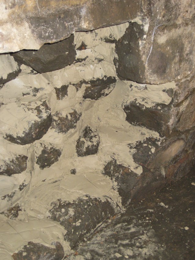 Michael Fulp House, interior cellar foundation wall restoration, #1162