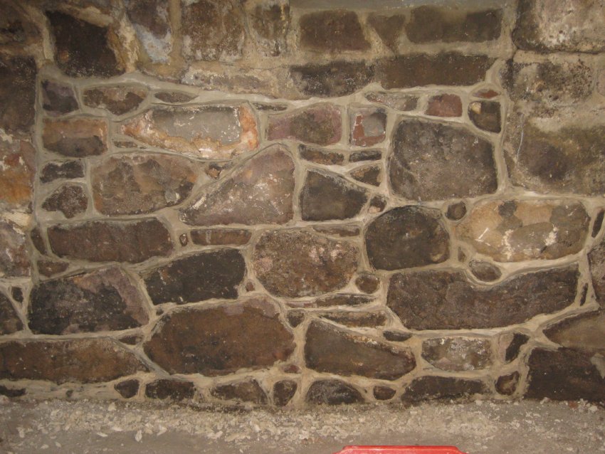 Michael Fulp House, interior cellar foundation wall restoration, #1305
