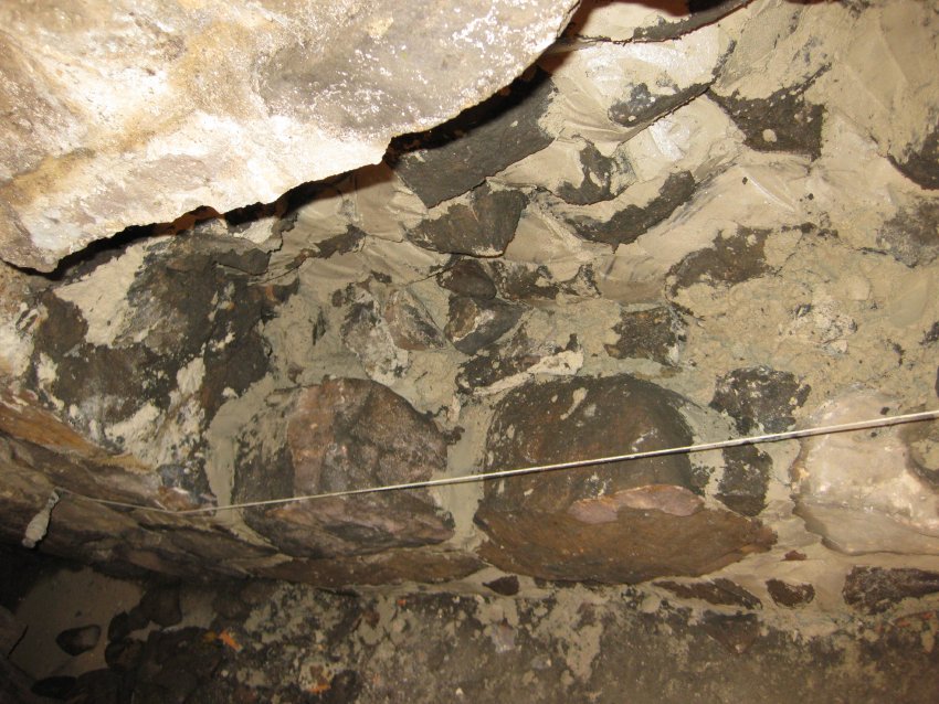 Michael Fulp House, interior cellar foundation wall restoration, #1173