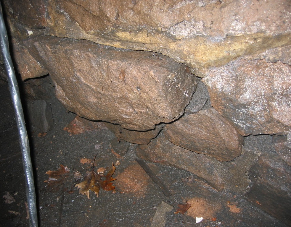 Michael Fulp House, interior cellar foundation wall restoration, #581