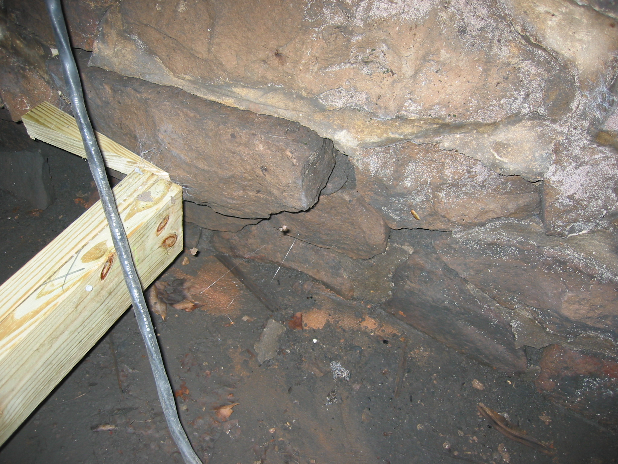 Michael Fulp House, interior cellar foundation wall restoration, #713