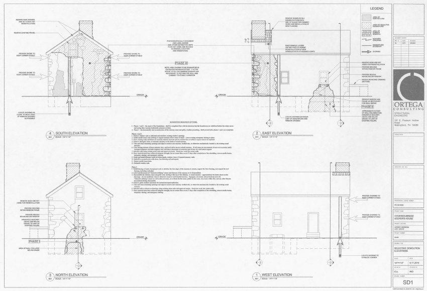 Michael Fulp House, Engineering drawings for restoration, SD1 (2010)