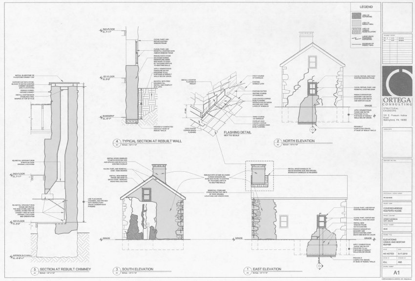 Michael Fulp House, Engineering drawings for restoration, A1 (2010)