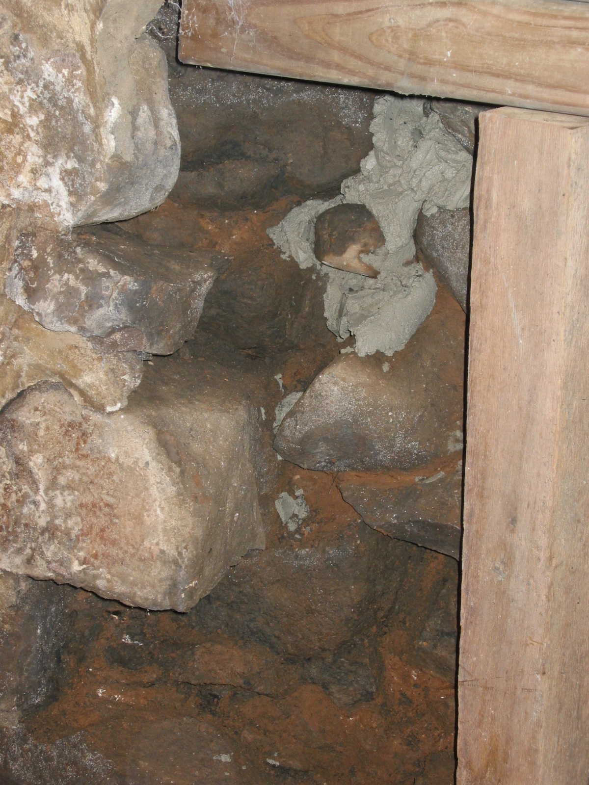 Michael Fulp House, W corner collapsed stonework & in-fill, #268