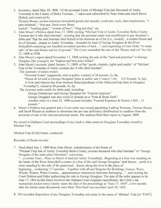 Michael Fulp House, chronology page#2