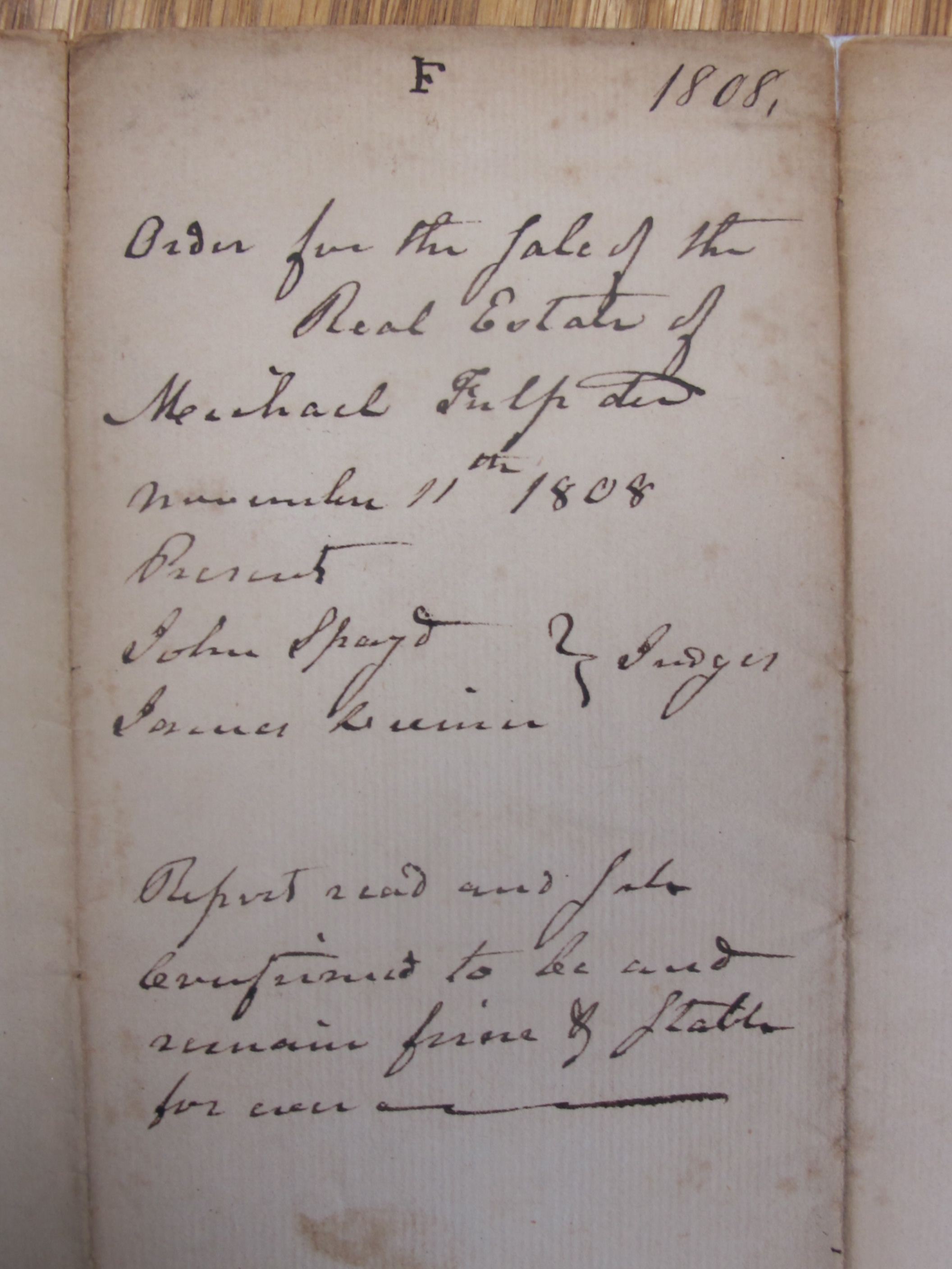 Michael Fulp estate records, see detailed caption #1635 (1808)