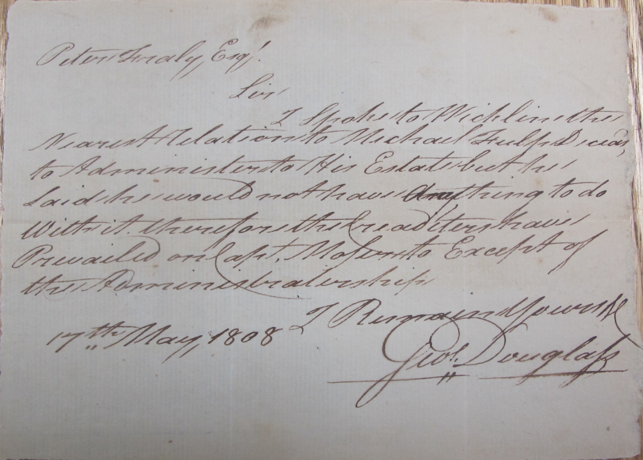 Michael Fulp estate records, see detailed caption #1622 (1808)