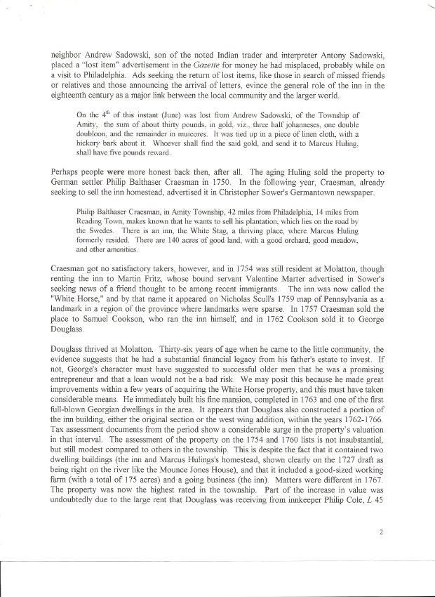 George Douglass House, Pendleton essay, page #2 (2003)