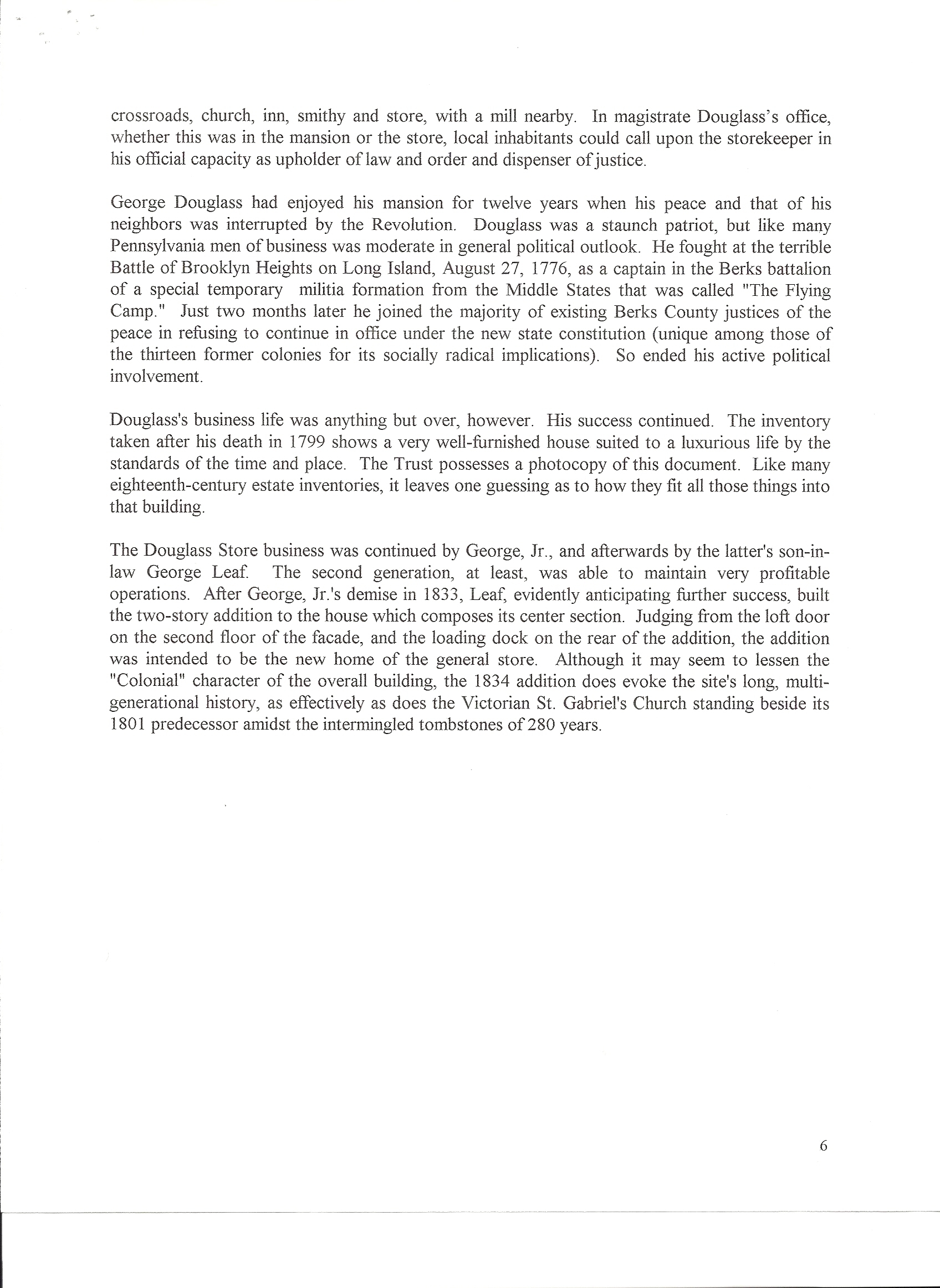 George Douglass House, Pendleton essay, page #6 (2003)
