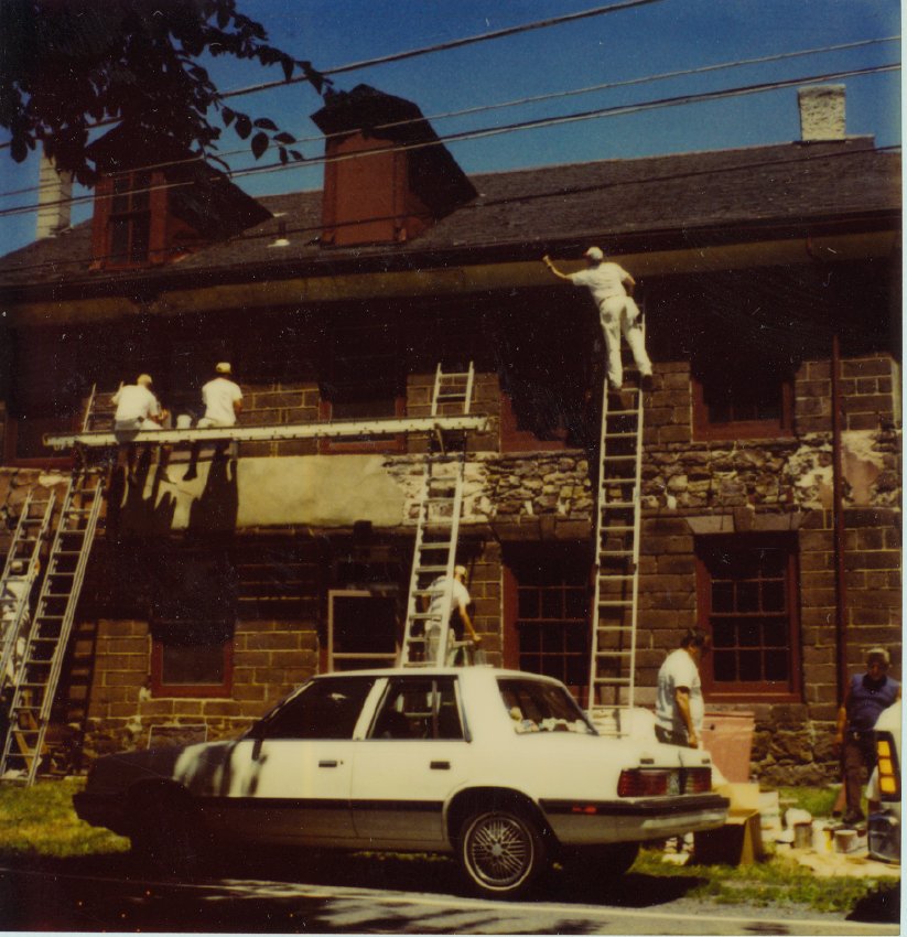 Douglass House, Painting crew restoration, image #1 (c.1980???)