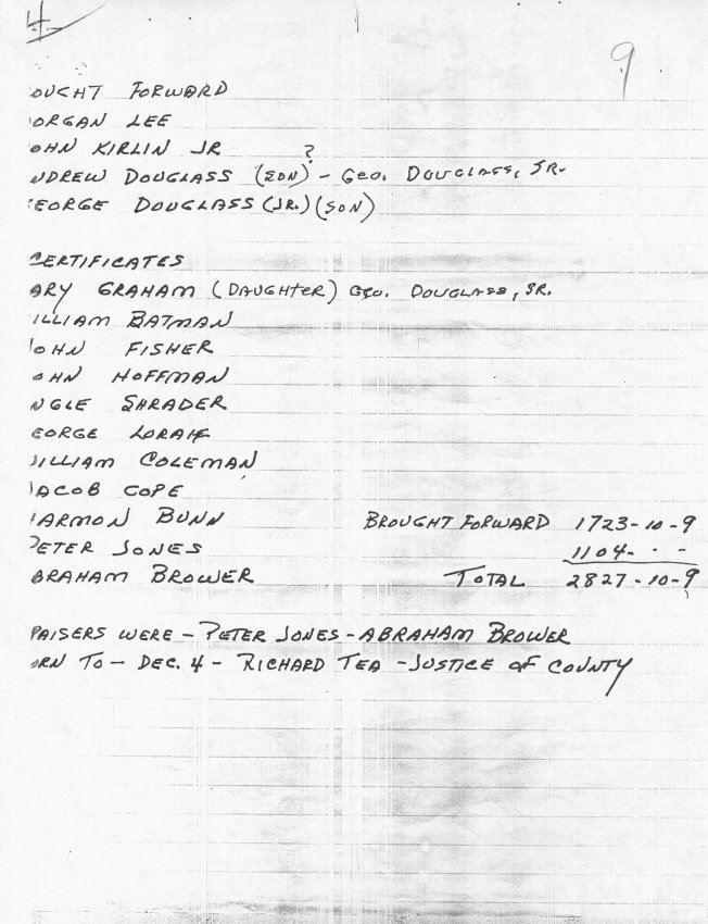 George Douglass, general info, Theresa Beard Notes, page#9