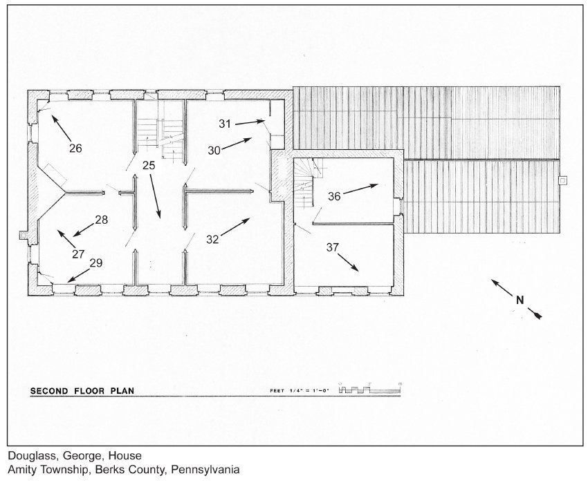 George Douglass House, National Register floor plans, 2nd floor (2008)