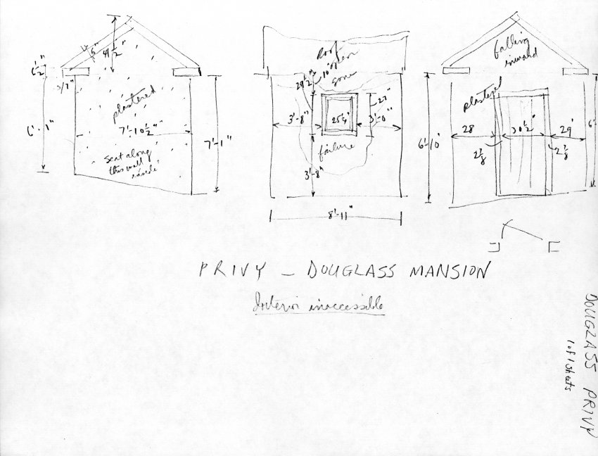 George Douglass House, unfiled HABS measured field notes drawings (1992)