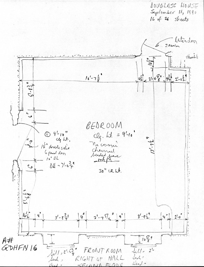 George Douglass House, unfiled HABS field notes drawings, #16 (1990)