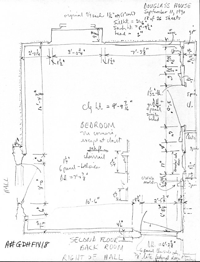 George Douglass House, unfiled HABS field notes drawings, #18 (1990)
