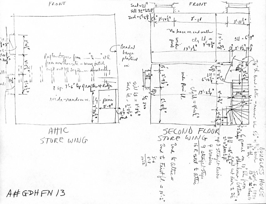 George Douglass House, unfiled HABS field notes drawings, #13 (1990)