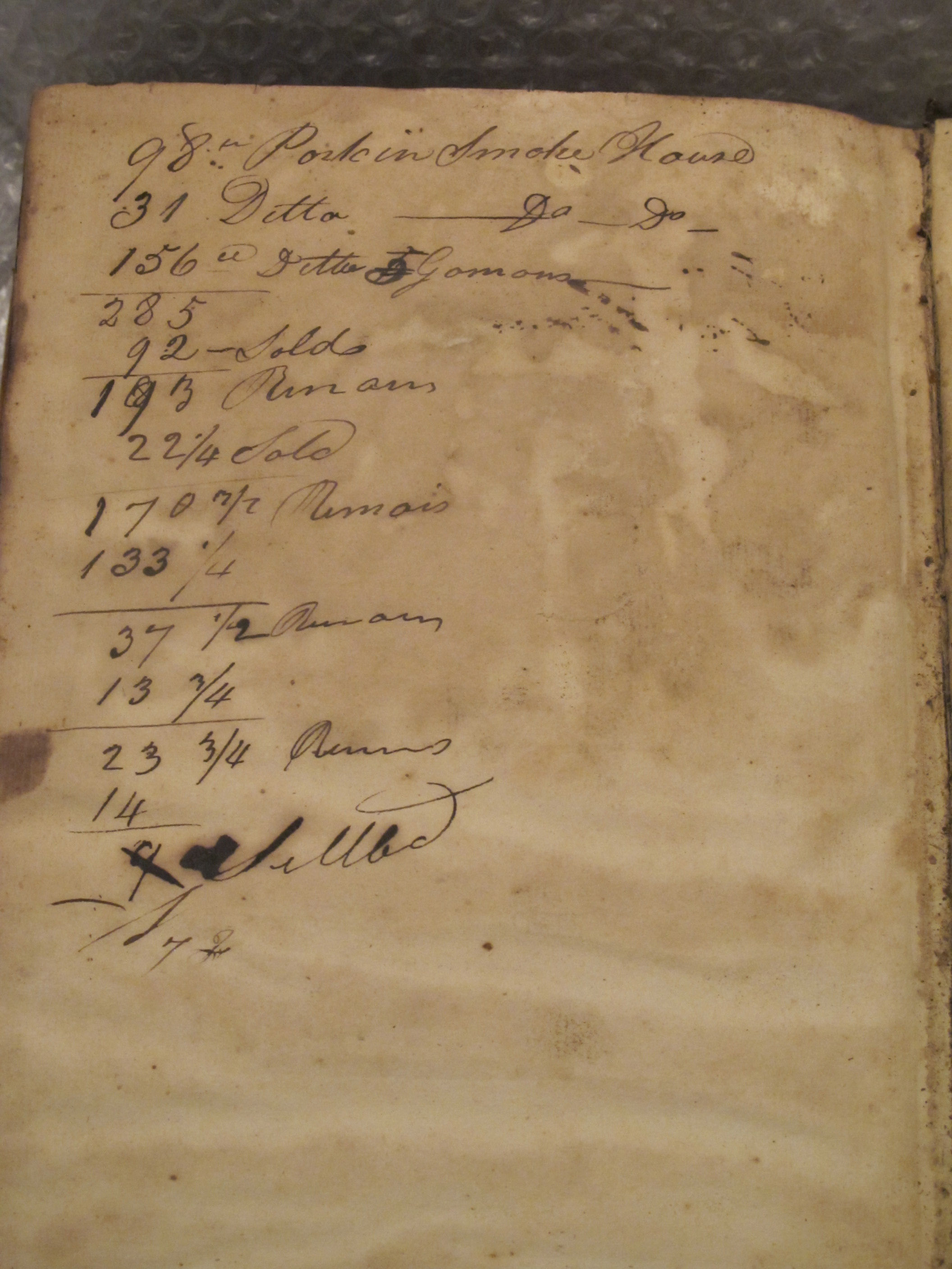Store ledger volume 6, paste-down sheet (1802-04)