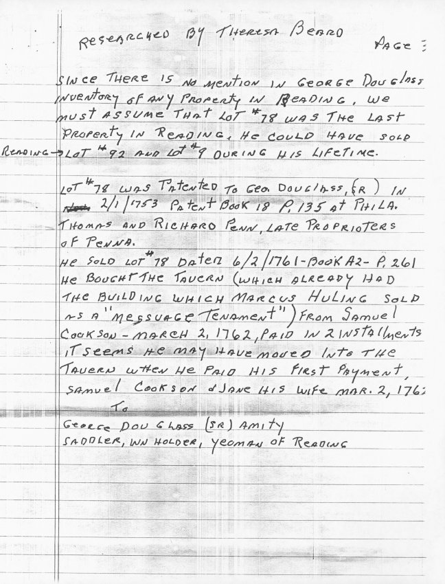 White Horse Tavern, copied chain of title, page #3, Theresa Beard Notes