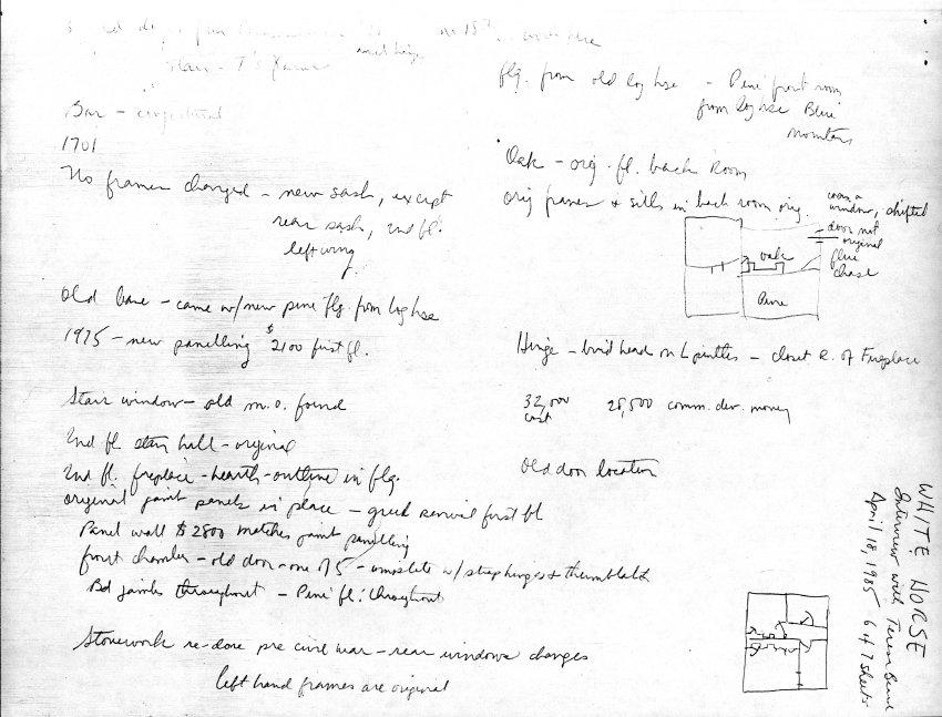 White Horse Inn, unfiled HABS field notes drawings #6 (1985)
