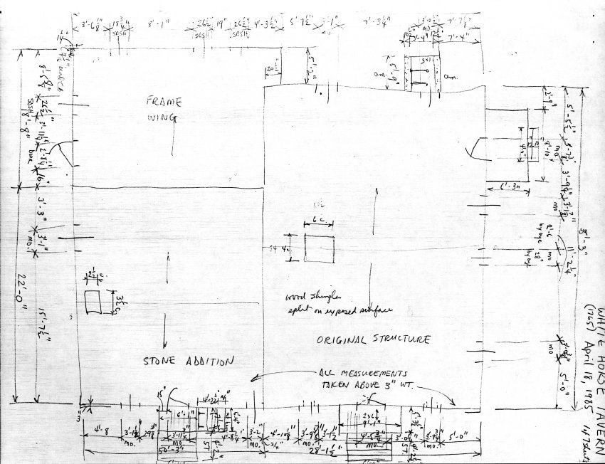 White Horse Inn, unfiled HABS field notes drawings #1 (1985)