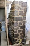 Image #2: New jamb and wall pier south of doorway under re-consruction