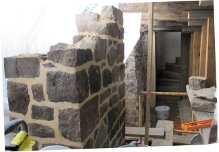 Image #3: re-constructed wall pier south of restored doorway