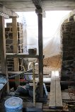 Image #1: old [right] & re-constructed [left] jambs of doorway in re-center