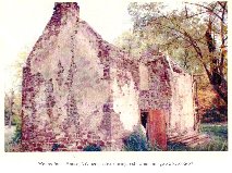 NW perspective view, c. 1966, after roof collapse, during restoration