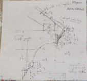 Mid-20th century dimensioned pencil drawing of the profile of the Pottsgrov