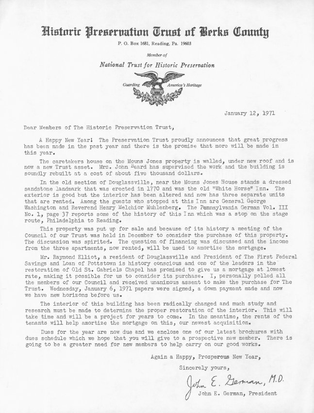 General, New Year update & membership renewal letter (1971)